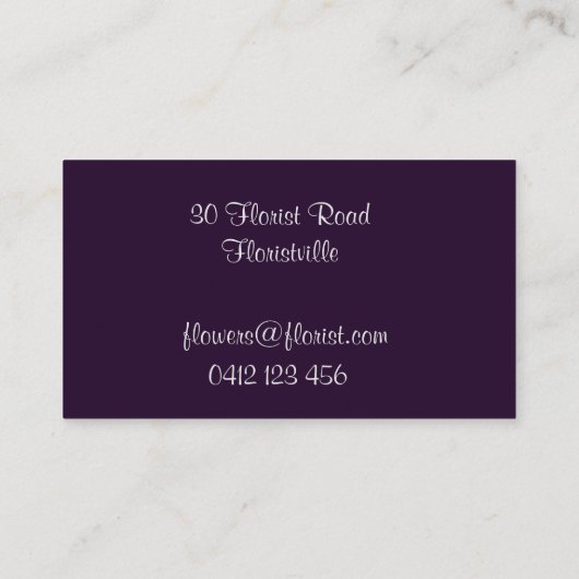 花屋の花のためにあなたカメリアアート 名刺 (裏面)