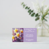 花屋の花のアレンジメントダフォディルパープルイエロー 名刺 (スタンド正面)