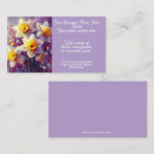 花屋の花のアレンジメントダフォディルパープルイエロー 名刺 (正面/裏面)