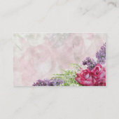 花屋の花束、バラ、ライラック、谷のユリ 名刺 (裏面)