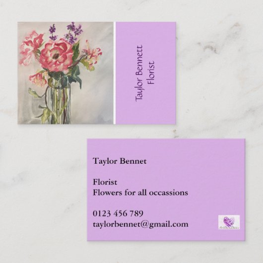 花屋の芸術の名刺、花の整理 名刺 (正面/裏面)