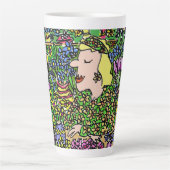 花屋または花売りおもしろい カフェラテマグ (正面)