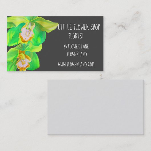 花屋オーキッドモダンアート事業 名刺 (正面/裏面)