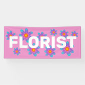 花屋カラフルピンク旗 横断幕 (横)