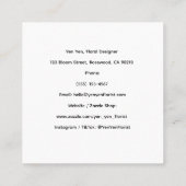 花屋クリスマスをテーマにしたアレンジングフラワー スクエア名刺 (裏面)