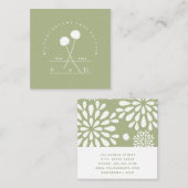 花屋ビジネスのミニマリスト スクエア名刺 (正面/裏面)