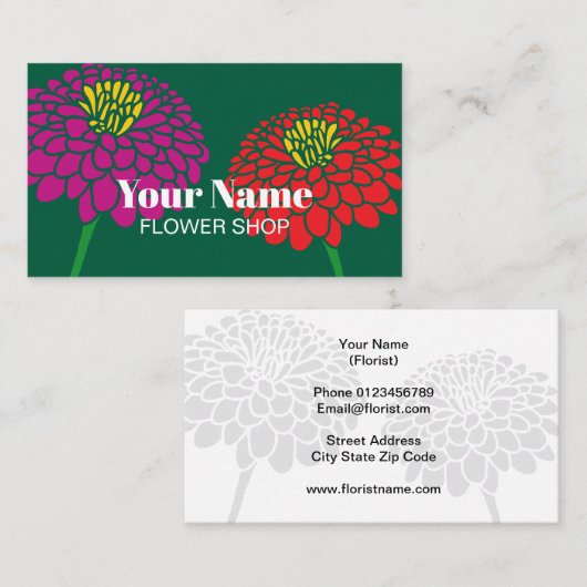 花屋ビジネスカードロゴテンプレート 名刺 (正面/裏面)