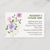 花屋ビジネスカード。 名刺 (裏面)