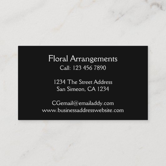 花屋ピンクの花をテーマにパーソナライズされたした 名刺 (裏面)