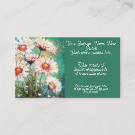 花屋フラワーアレンジメント印象派デイジー 名刺 (正面)