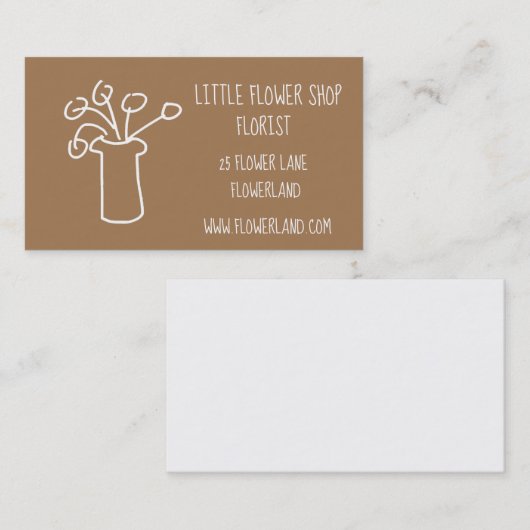 花屋フラワーショップモダンシンプル事業 名刺 (正面/裏面)