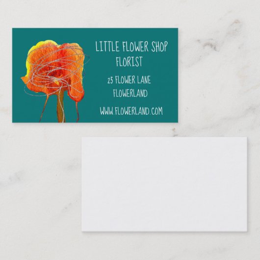 花屋フラワーショップモダンシンプル事業 名刺 (正面/裏面)