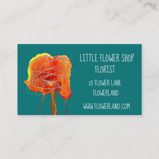 花屋フラワーショップモダンシンプル事業 名刺 (正面)