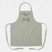 花屋フラワーショップ名従業員Sage Green エプロン (正面)