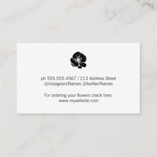 花屋フラワーフレームバナー 名刺 (裏面)