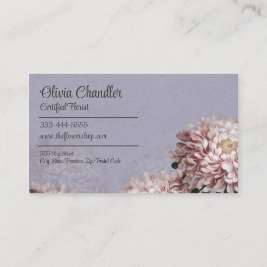 花屋フローリストプロフェッショナル名刺 名刺 (裏面)