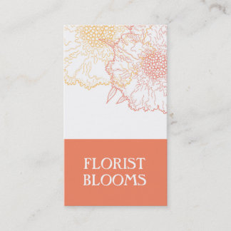 花屋モダン名刺オレンジレッド 名刺