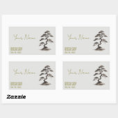 花屋名刺 長方形シール (シート)