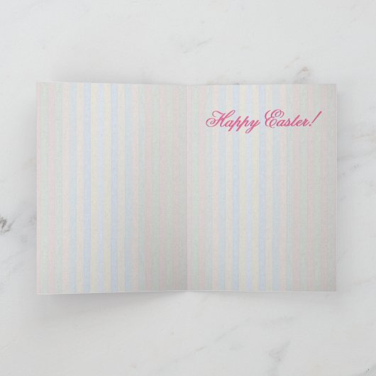 花屋店の窓のイースターのウサギプランター シーズンカード (内部)