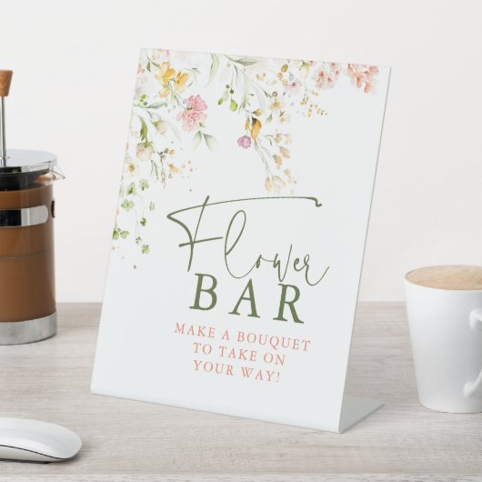 花屋看板 ワイルドフラワーをテーマに 台座サイン (インサイチュ)