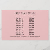 花屋 フラワーリスト 水彩 ピンク 花 チラシ (裏面)