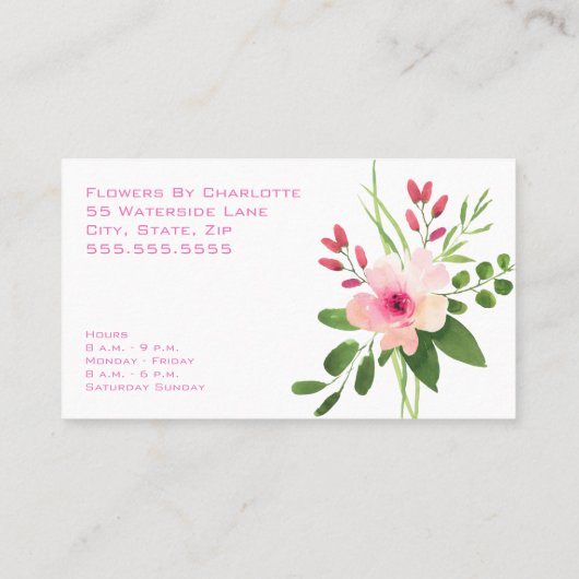 花屋、花屋、花 名刺 (裏面)