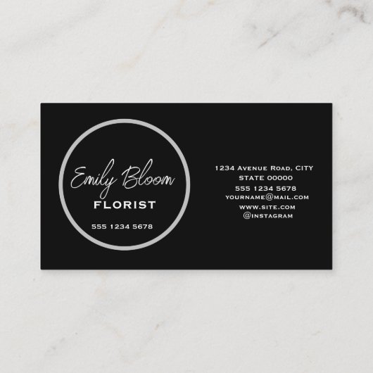 花屋、花 名刺 (裏面)