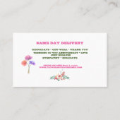 花屋Flower for any大事な行事 名刺 (裏面)