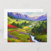 花山と湖 ポストカード (正面/裏面)