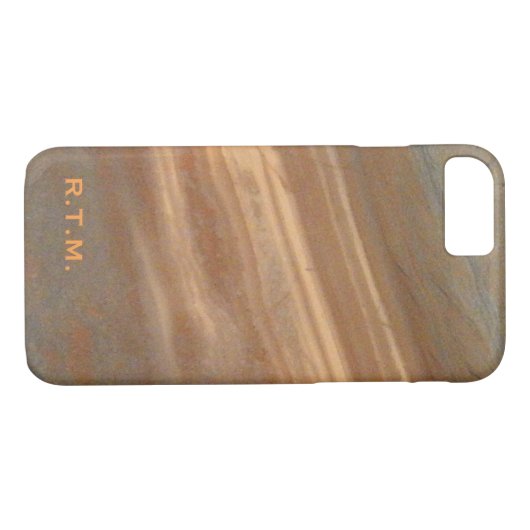 花崗岩とモノグラムの銅iPhone 7ケース Case-Mate iPhoneケース (裏面(横))