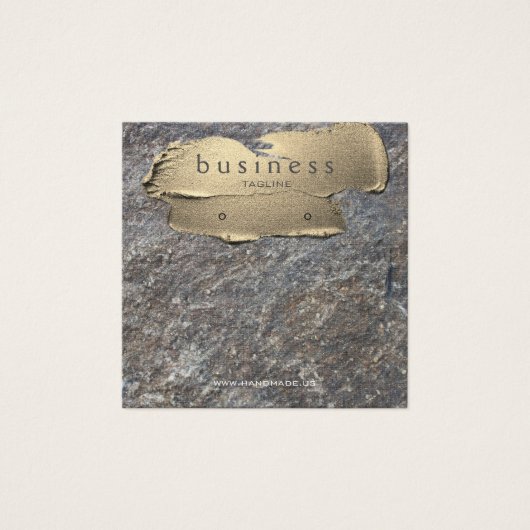 花崗岩と金ゴールドイヤリングディスプレイ (正面)