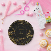 花崗岩と金ゴールド結婚の7インチランチに宿泊 ペーパープレート (パーティー)