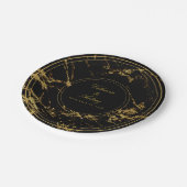 花崗岩と金ゴールド結婚の7インチランチに宿泊 ペーパープレート (アングル)