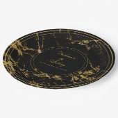 花崗岩と金ゴールド結婚の9インチディナーでの夜 ペーパープレート (アングル)