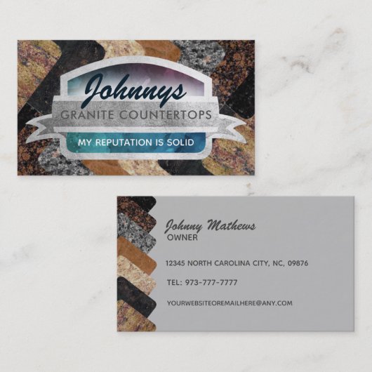 花崗岩のカウンタートップスのスローガン名刺 名刺 (正面/裏面)