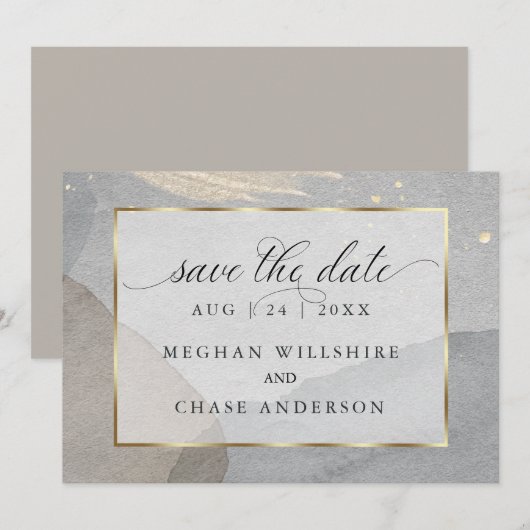 花崗岩の水彩のキノコの飛沫 招待状 (正面/裏面)