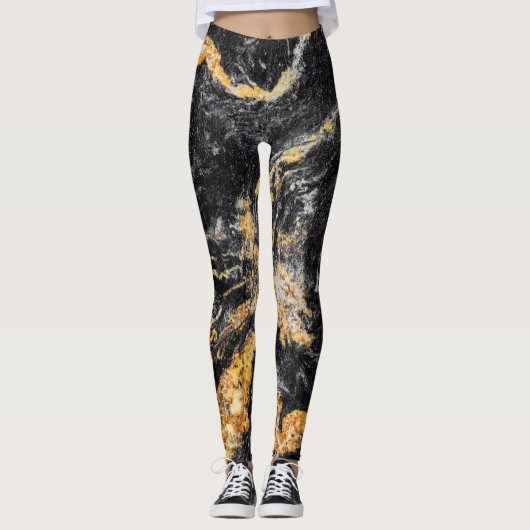 花崗岩の石のパターンレギンス レギンス (正面)