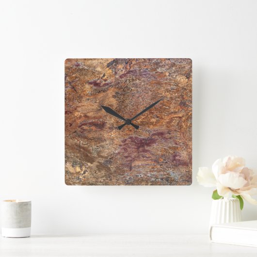 花崗岩の石模様アクリル壁時計 スクエア壁時計 (ホーム)