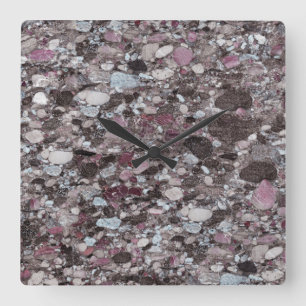 花崗岩の石模様アクリル壁時計 スクエア壁時計