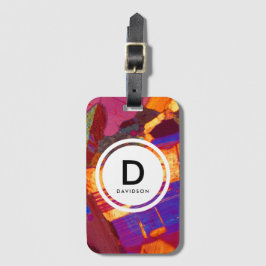 花崗岩の薄い断面ロックテクスチャモノグラム ラゲッジタグ