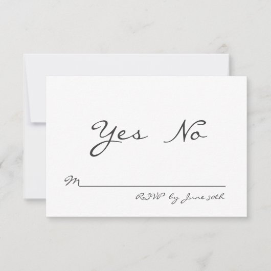 花崗岩エレガントRSVP 出欠カード (正面)