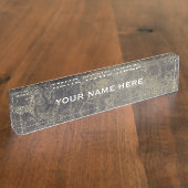 花崗岩グリッター大理石グリッターグラムパーソナライズされた デスクネームプレート (側面)