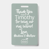 花崗岩グリーンのリングボーイセキュリティバッジ バッジ (裏面)