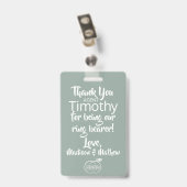 花崗岩グリーンのリングボーイセキュリティバッジ バッジ (裏面 （クリップ付）)