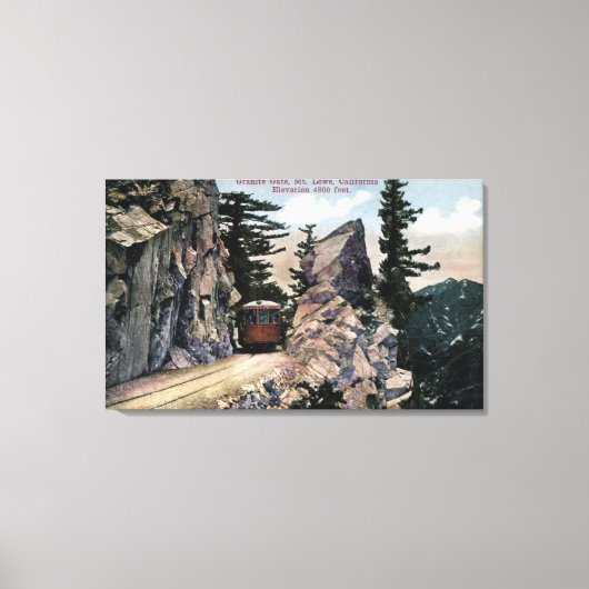 花崗岩ゲート鉄道模型 キャンバスプリント (正面)