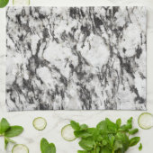 花崗岩テクスチャ |黒の大理石の背景 キッチンタオル (折り畳み)