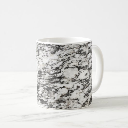 花崗岩テクスチャ |黒の大理石の背景 コーヒーマグカップ (正面右)