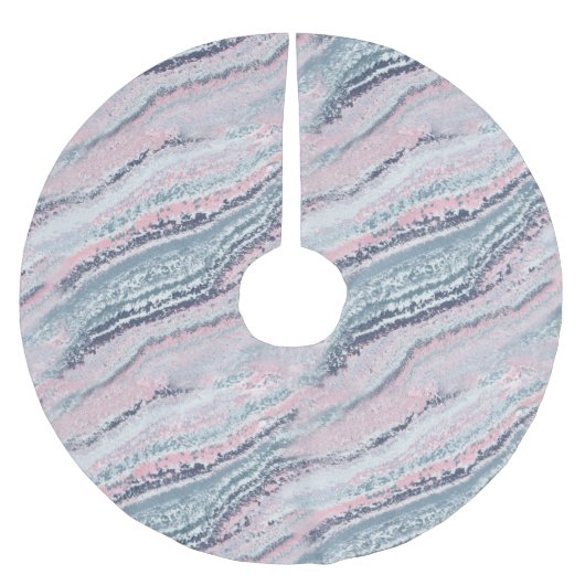 花崗岩ピンクブルーグレー大理石石板瑪瑙ストーン ブラッシュドポリエステルツリースカート (正面)