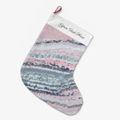 花崗岩ピンクブルーグレー大理石石板瑪瑙ストーン ラージクリスマスストッキング (正面 (吊り時))
