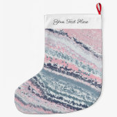 花崗岩ピンクブルーグレー大理石石板瑪瑙ストーン ラージクリスマスストッキング (裏面)